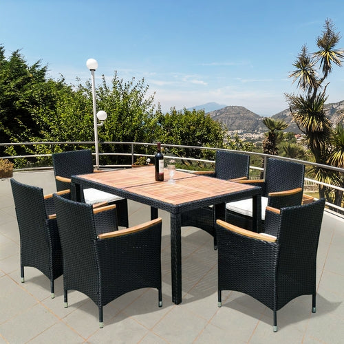 7 piece Outdoor Patio Wicker Dining Set Patio Wicker Furniture Dining