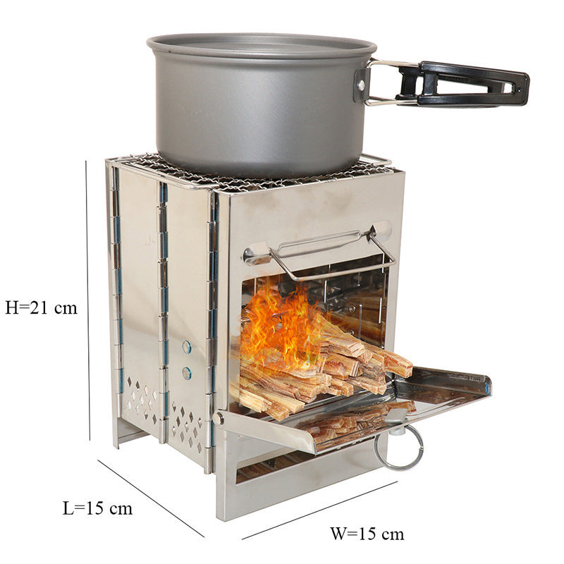 Lightweight Camping Adjustable Folding Wood Stove