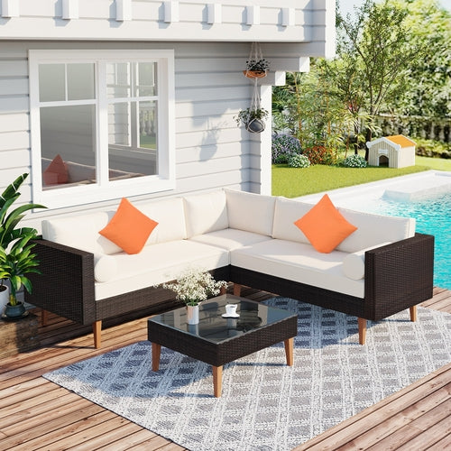 4-pieces Outdoor Wicker Sofa Set