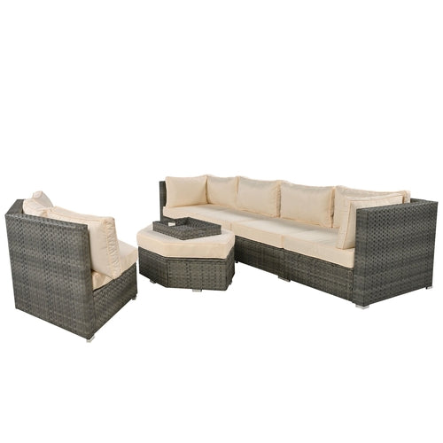 Patio Furniture Set, 6 Piece Outdoor Conversation Set All Weather