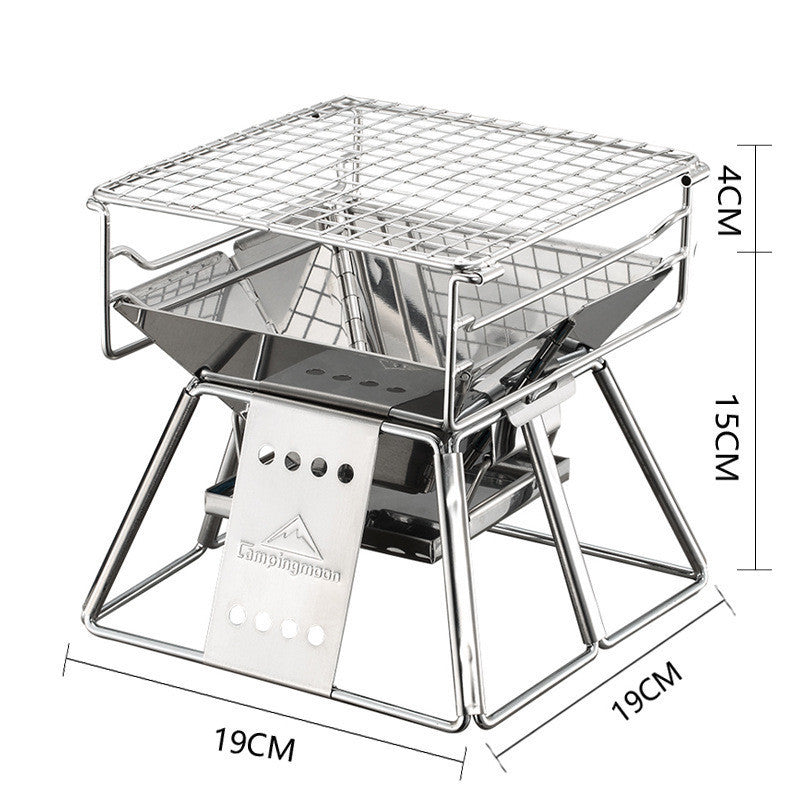 Portable Stainless Steel BBQ Grill Non-stick Surface