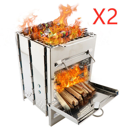 Lightweight Camping Adjustable Folding Wood Stove