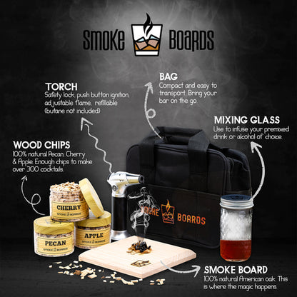 Cocktail Smoker Kit with Torch for Smoking Bourbon Whiskey cocktails