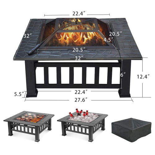 Upland Charcoal Fire Pit Ice Pit Outdoor Fire Pit with Cover