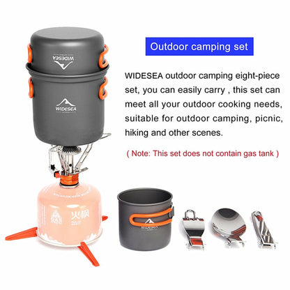 Camping Cookware Set Outdoor Tableware Equipment Supplies Burner Stove